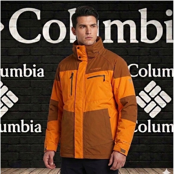 Columbia Other - 🔥Columbia Titanium🤑Ski Jacket Large Waterproof Parka Omni-Tech Orange‎ 3-in-1